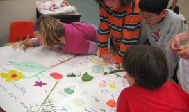 Kids making plant posters Kids making plant posters
